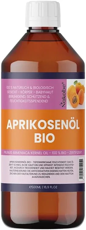 Масло для тела Organic Apricot Kernel Oil, Nakobe, 500 мл