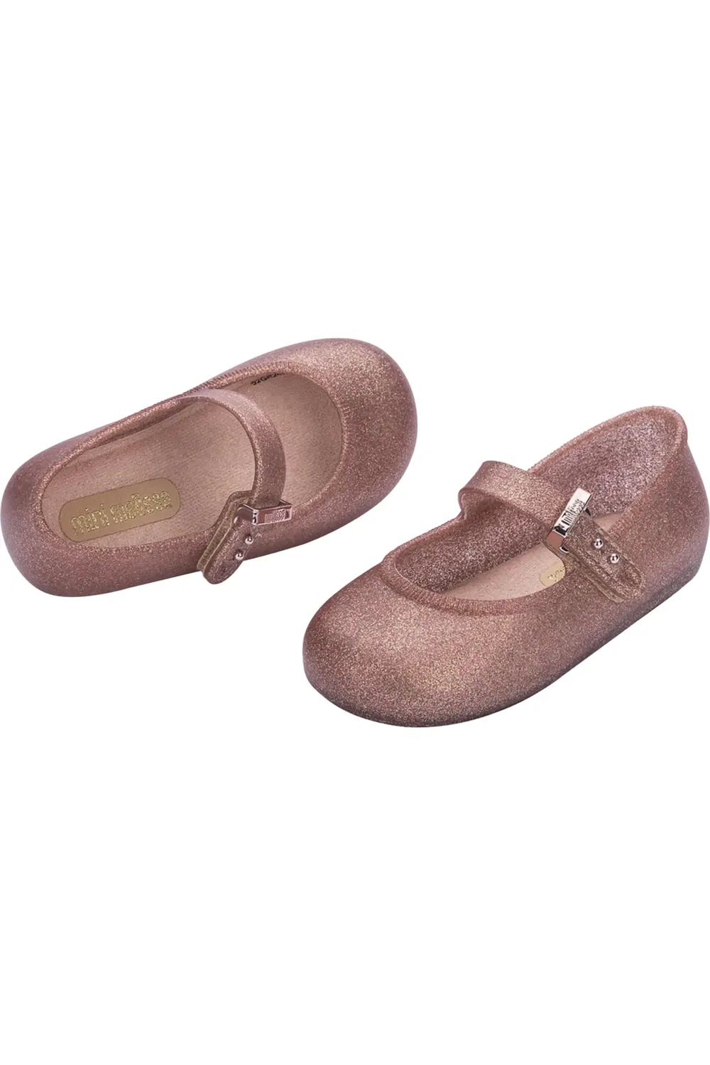 Детские туфли балетки водонепроницаемые Soft Ballerina Baby Mini Melissa, Pink Glitter — фото 3