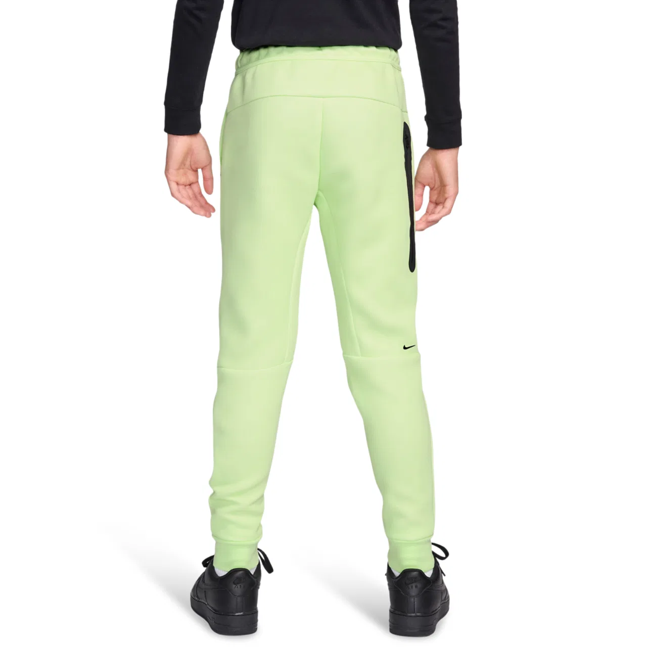 Брюки для мальчиков Tech Fleece Nike, цвет Black/Light Liquid Lime — фото 2