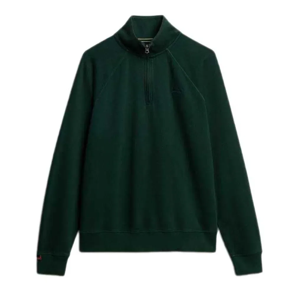 Свитшот полушерстяной Superdry Essential Logo half zip, зеленый