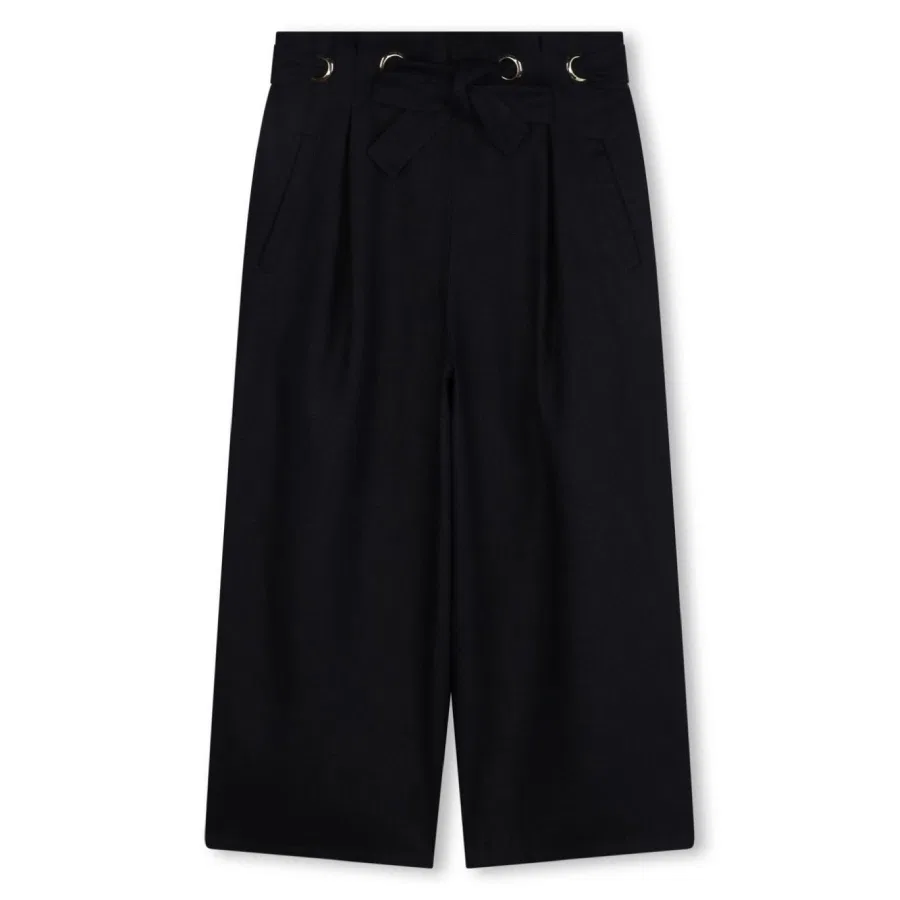 Брюки льняные с вышивкой Chloé, Navy