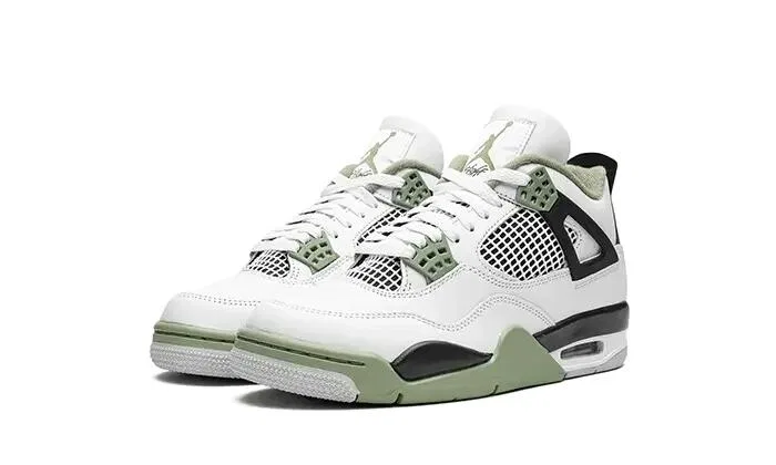 Детские кроссовки с принтом Air Jordan 4 Jordan, White Seafoam Dark Ash Neutral Grey — фото 2