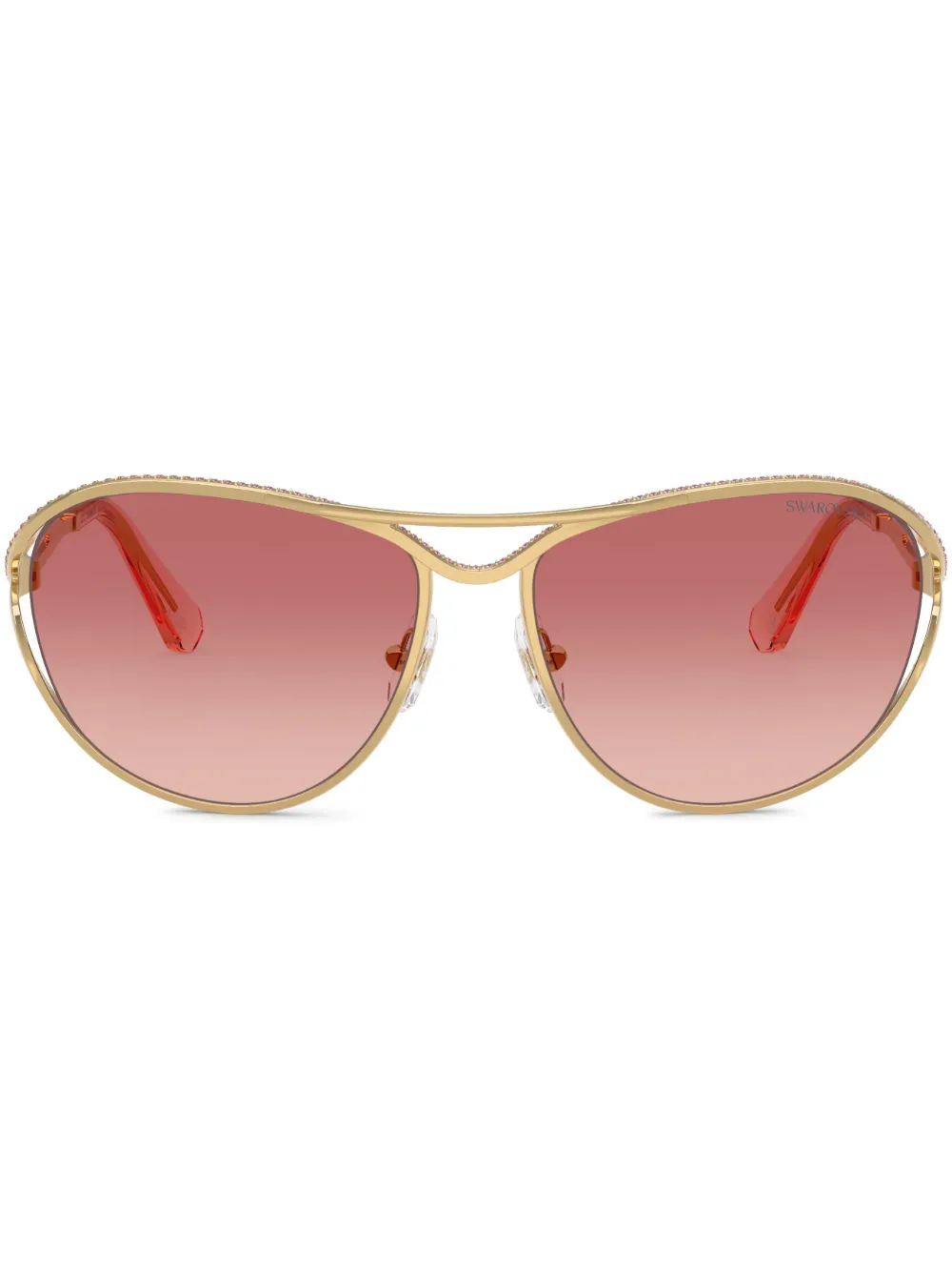 

Солнцезащитные очки в круглой оправе Swarovski, золотой