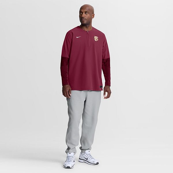 Мужская ветровка quarter-zip long sleeve dri-fit garnet florida state seminoles dugout Nike — фото 4