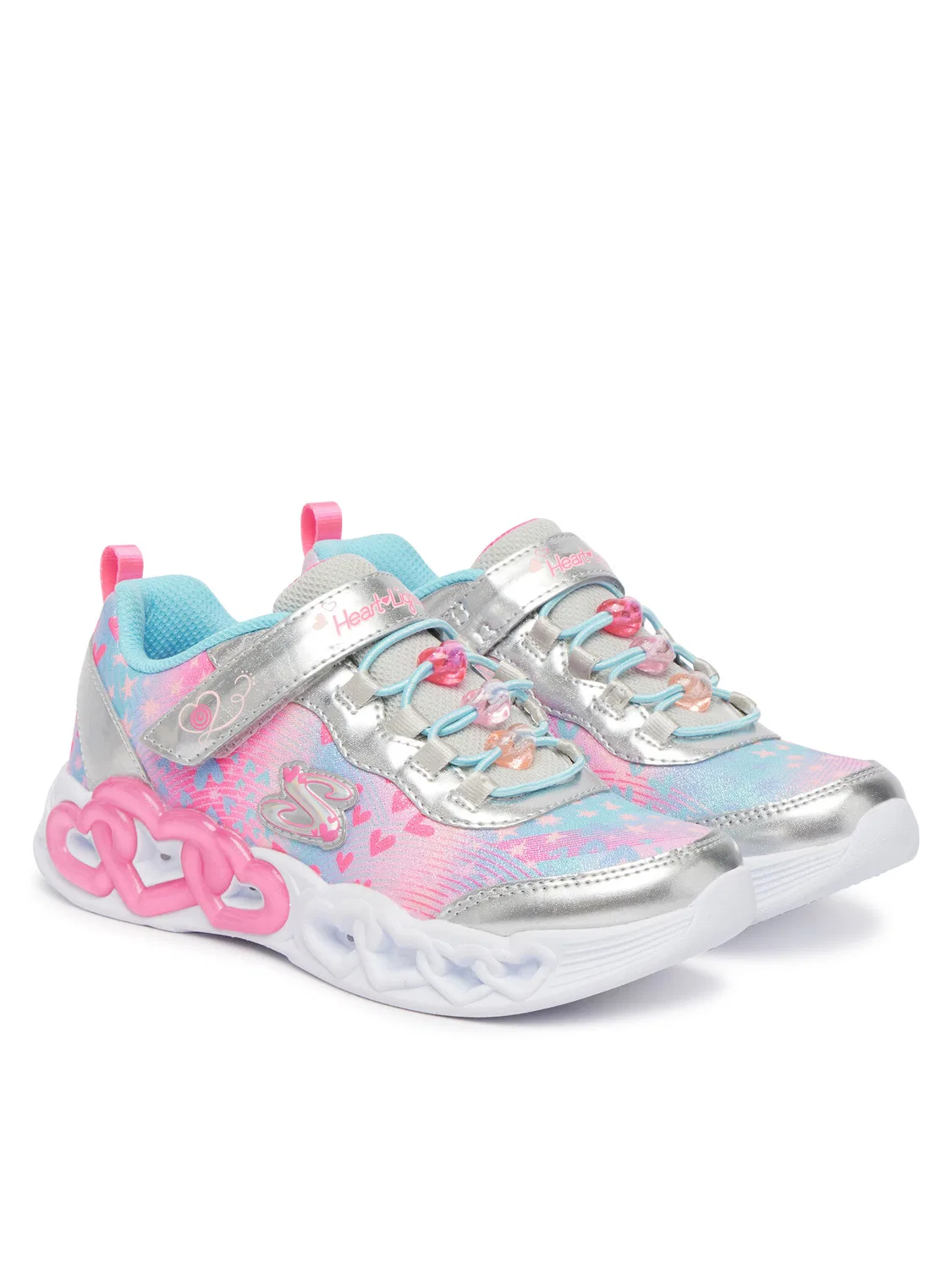 Кроссовки для девочки S-Lights Infinite Heart Lights-Heart Jewels Skechers, разноцветный — фото 2