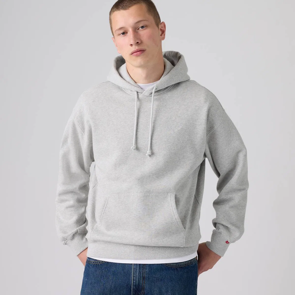 Оригинальная толстовка с капюшоном Levi's, Light Gray Heather Bros - Grey