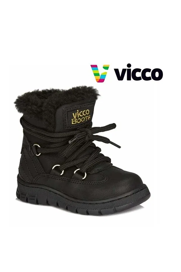 Детские ботинки для девочек на плоском ходу Vicco, Black