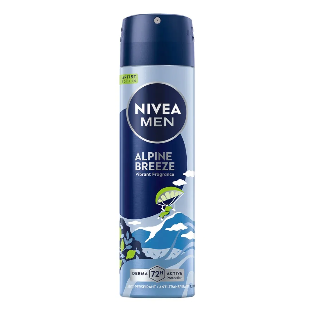 Мужской антиперспирант-спрей 150 мл освежающий Nivea, Alpine Breeze