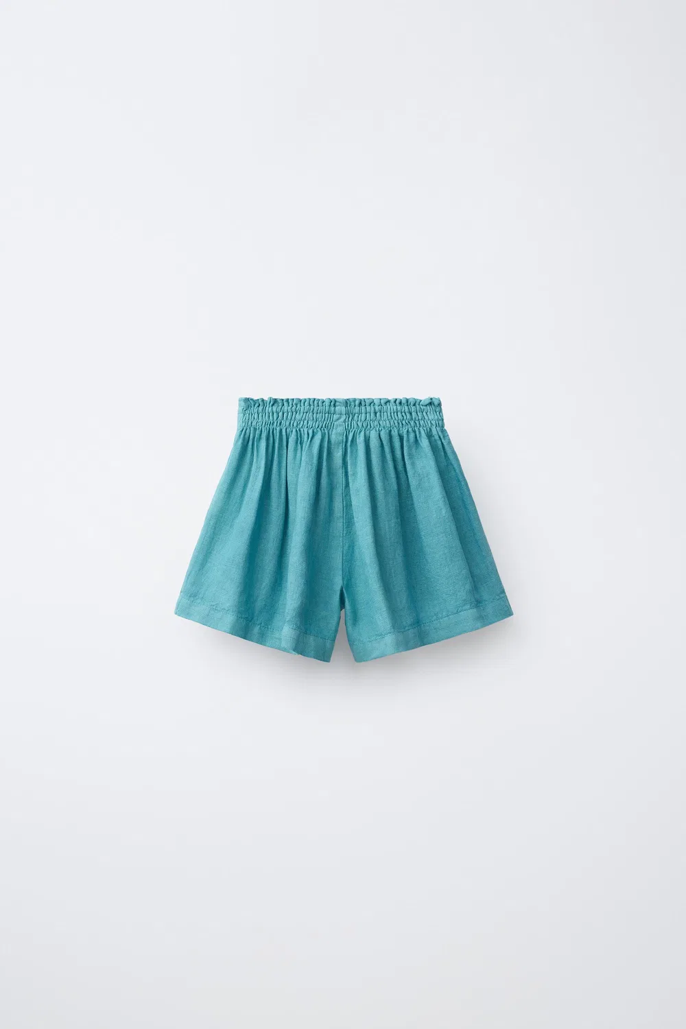 Бермудские шорты из 100% льна, изготовленные из ткани Liberty ZARA, Light Blue — фото 2