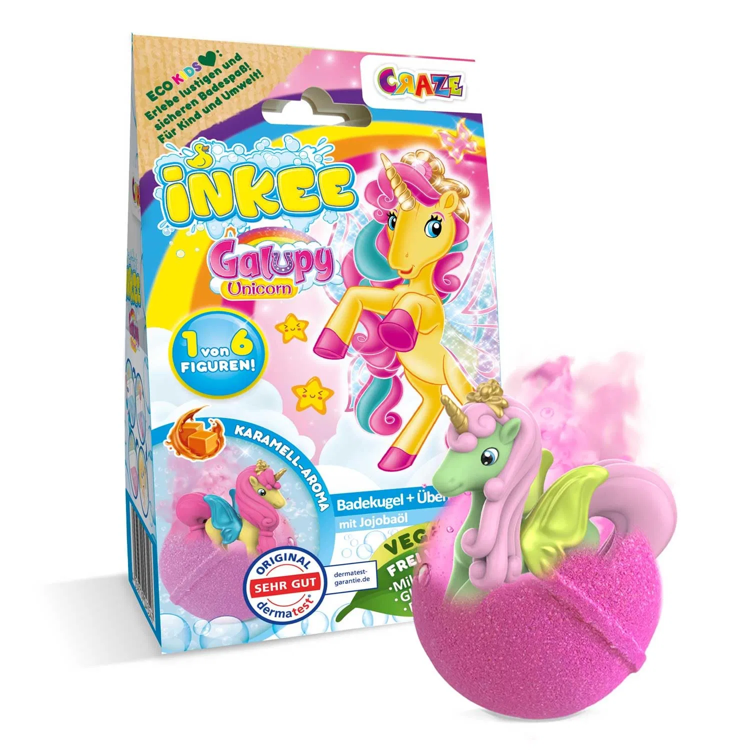Bath Bomb с сюрпризом INKEE Galupy Unicorn, 100 г, Caramel