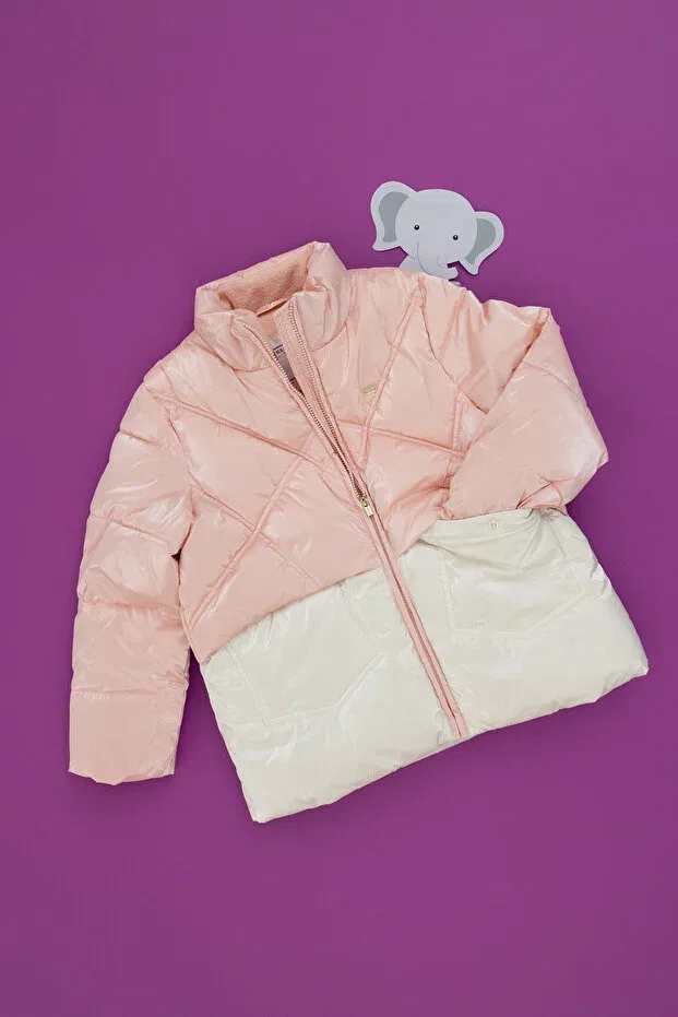 Детское пальто для девочек с длинным рукавом U.S. Polo Assn., Salmon — фото 3