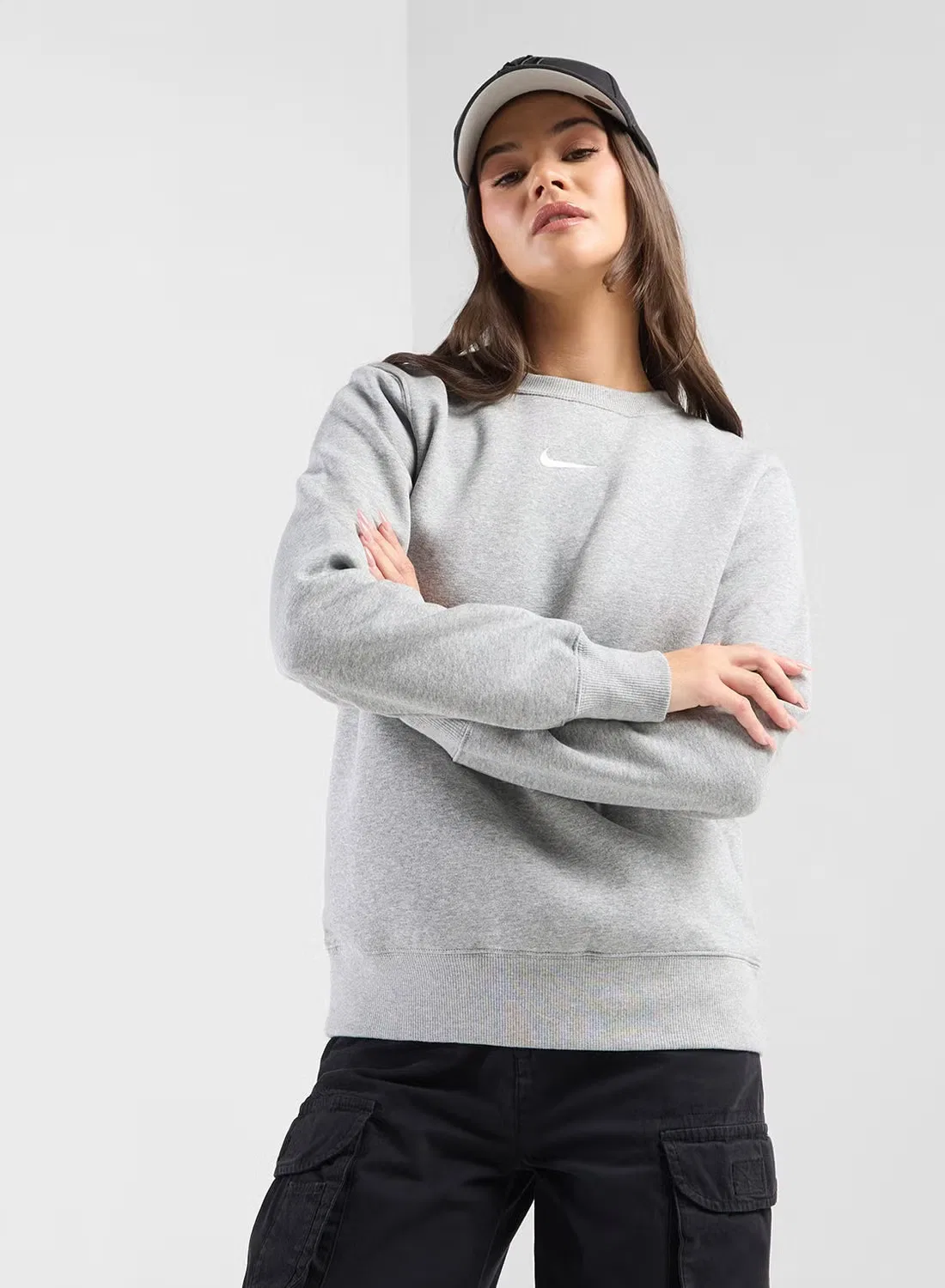 Свитшот с круглым вырезом Phoenix Fleece Nike, серый