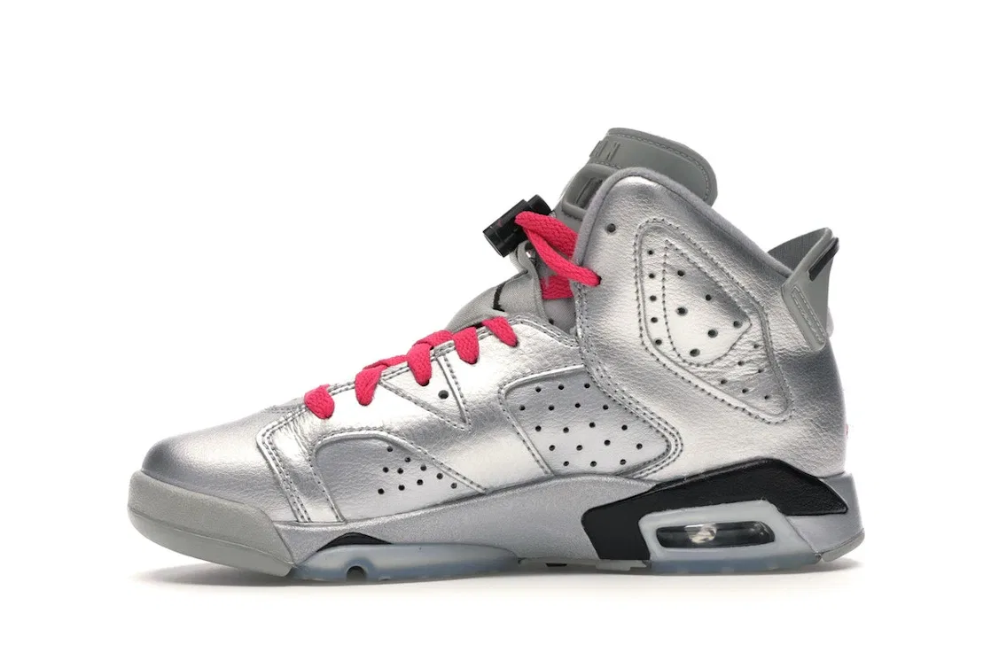 Детские кроссовки Lifestyle Jordan 6 Retro Jordan, Metallic Silver/Vivid Pink-Black — фото 3