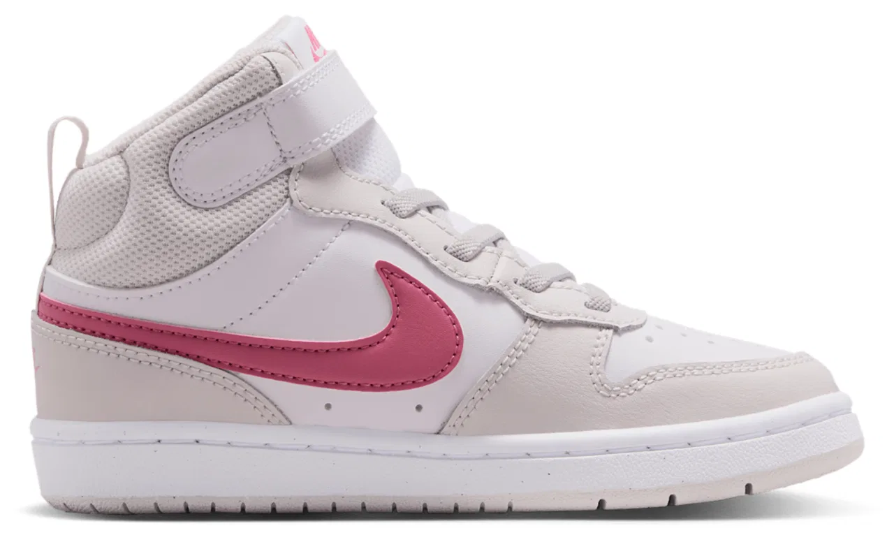 Кроссовки для мальчиков Court Borough Mid 2 Nike, цвет Vast Grey/Peony/White