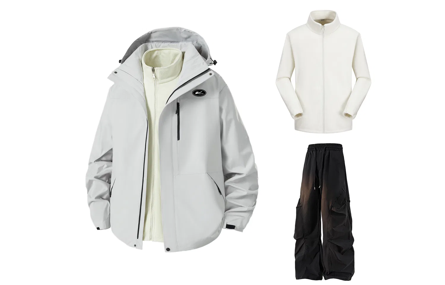 Детский спортивный комплект с принтом Silver Snow Gray+White+Black WARRIOR