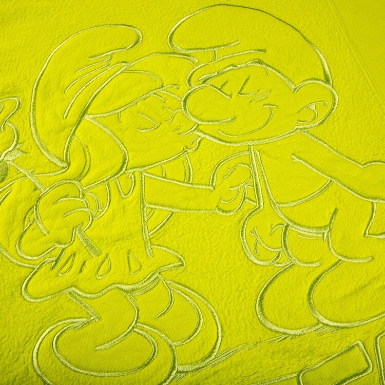 Толстовка Supreme x Smurfs Hooded Sweatshirt 'Acid Green', зеленый — фото 4
