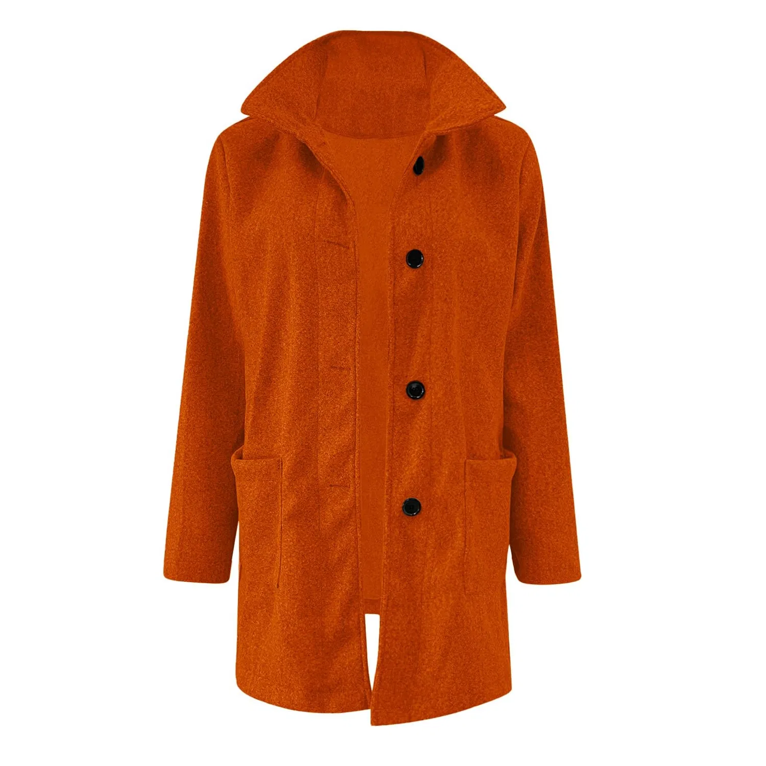 Женское зимнее пальто с длинным рукавом Trench Coat, Colore: Arancione — фото 3