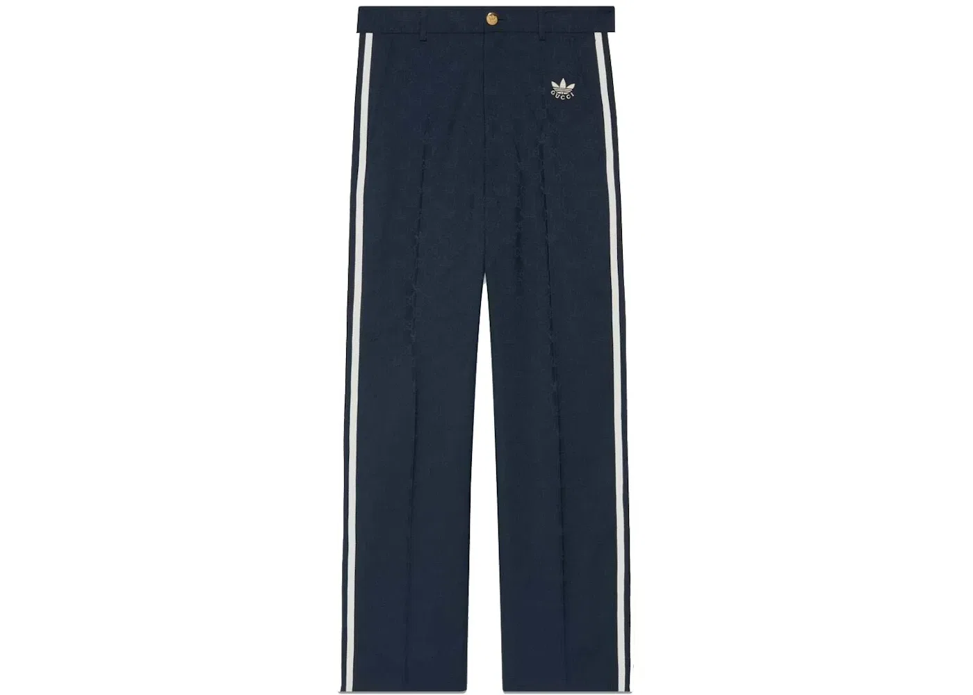 Мужские брюки с жаккардовым принтом Gucci x Adidas GG Trefoil Jacquard Logo Pant, Dark Blue
