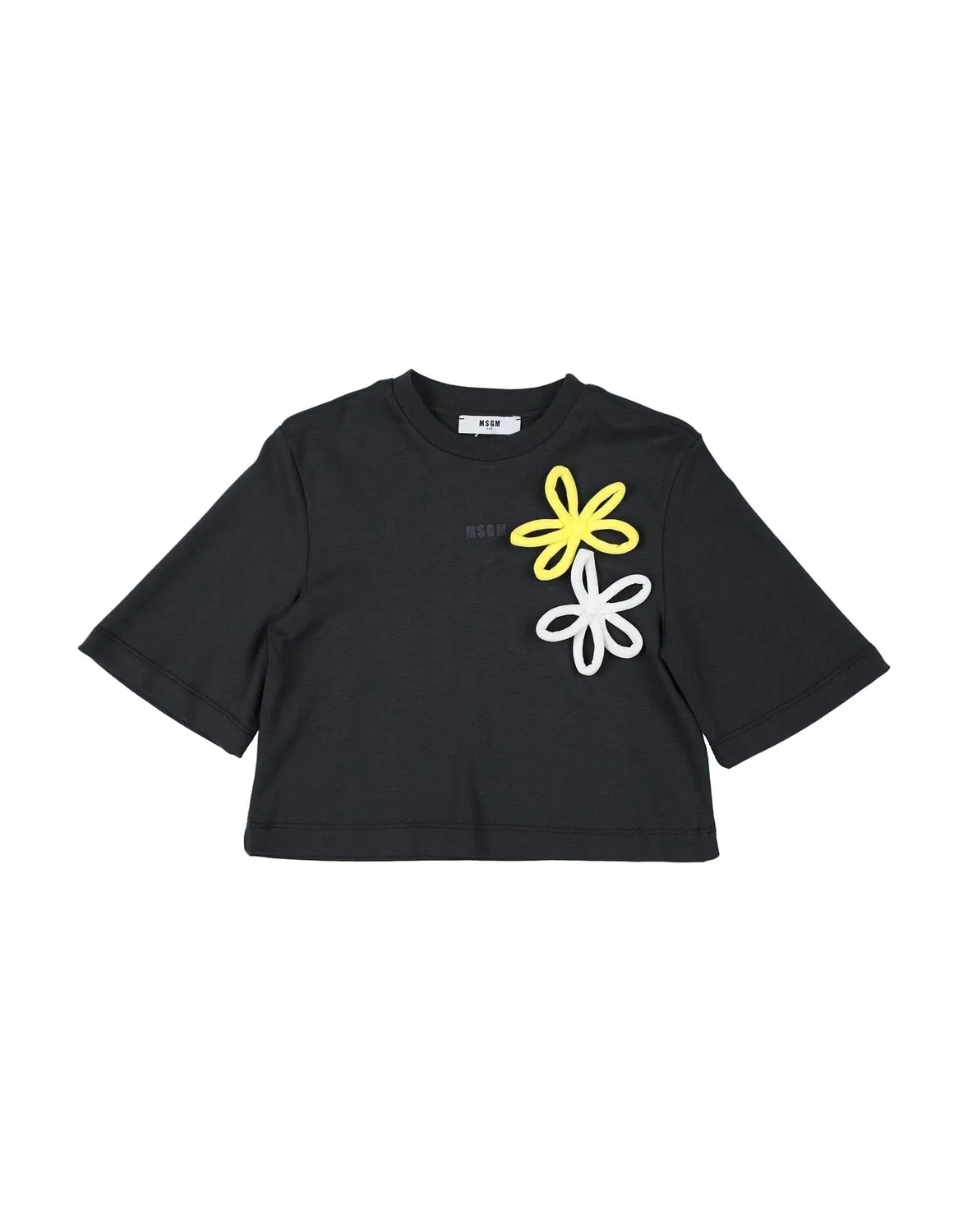 Детская футболка для девочек с аппликацией Msgm, черный