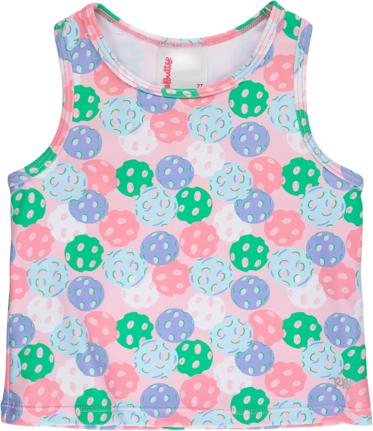 Танк топ для девочек, UPF 50+, RuffleButts, Pink Pickleball Party