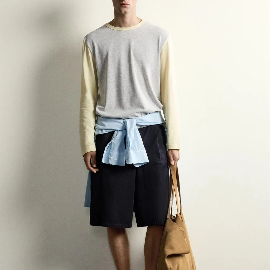 Мужская футболка с круглым вырезом Multicolor ZARA, Multicolor — фото 4