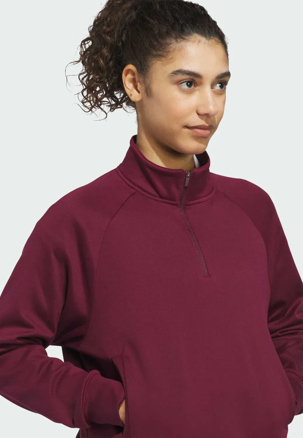 Толстовка Ultimate365+ climawarm свободного кроя на молнии до середины груди Adidas Performance, Maroon — фото 3