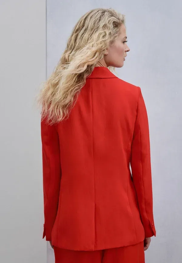 Пиджак однобортный Tall fit - relaxed double breasted crinkle blazer Next, красный — фото 3