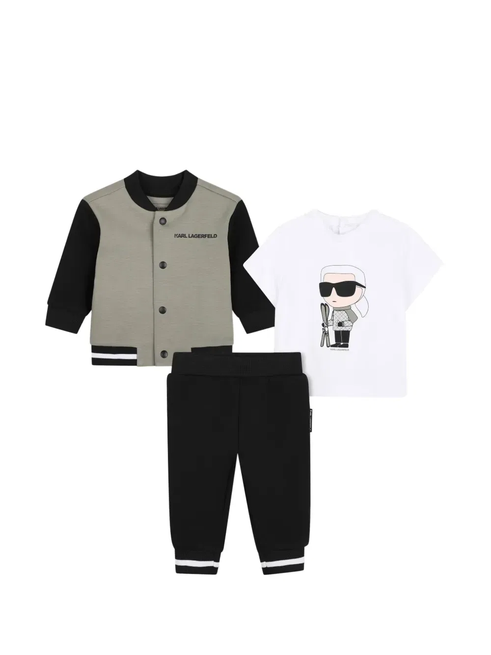 Комплект из трех предметов с логотипом Karl Lagerfeld Kids, черный