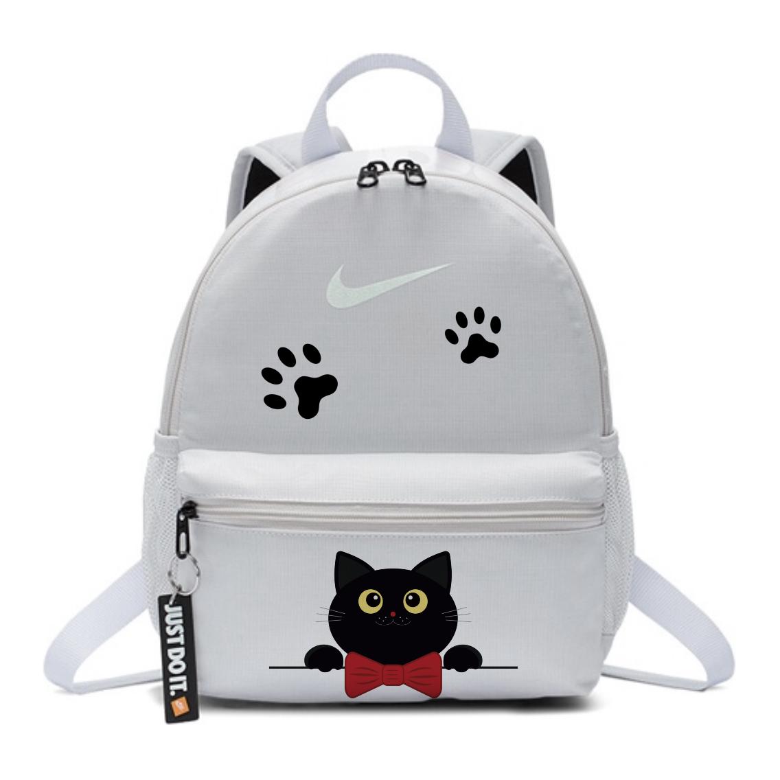 

Nike Тканевый рюкзак женский серо-белый, Black Cat