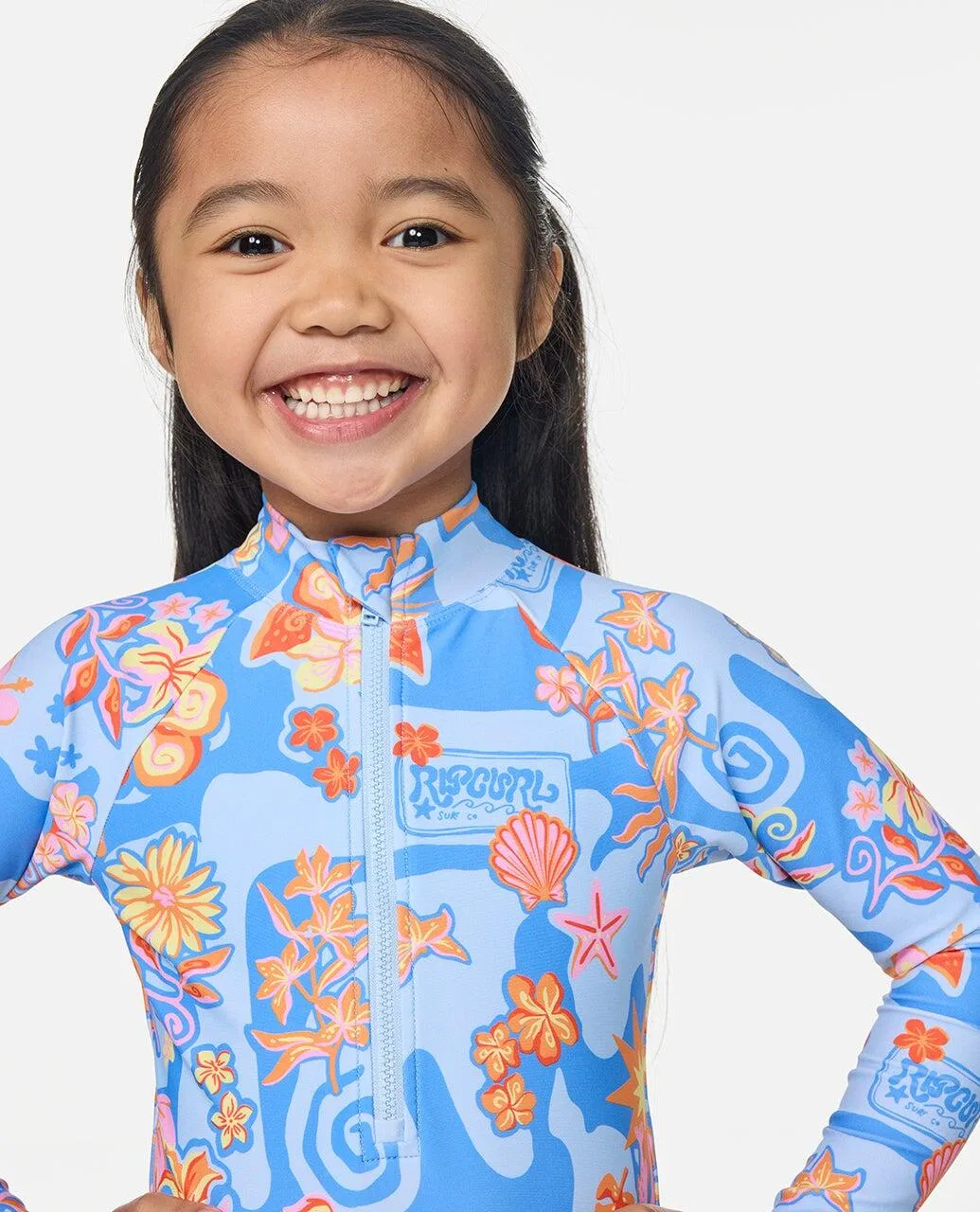 Детский купальник для девочек с длинным рукавом Surf Magic Rip Curl, Himmelblau — фото 4