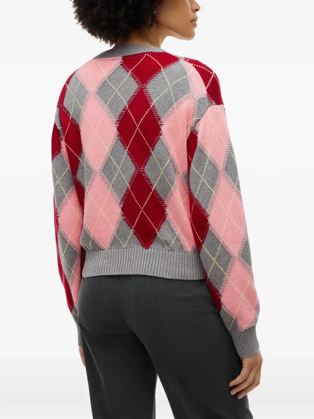 Хлопковый джемпер с узором аргайл Tommy Hilfiger, серый — фото 4