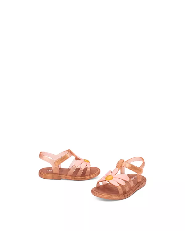 Детские сандалии с цветочным принтом для девочек. Mini Melissa, коричневый — фото 3