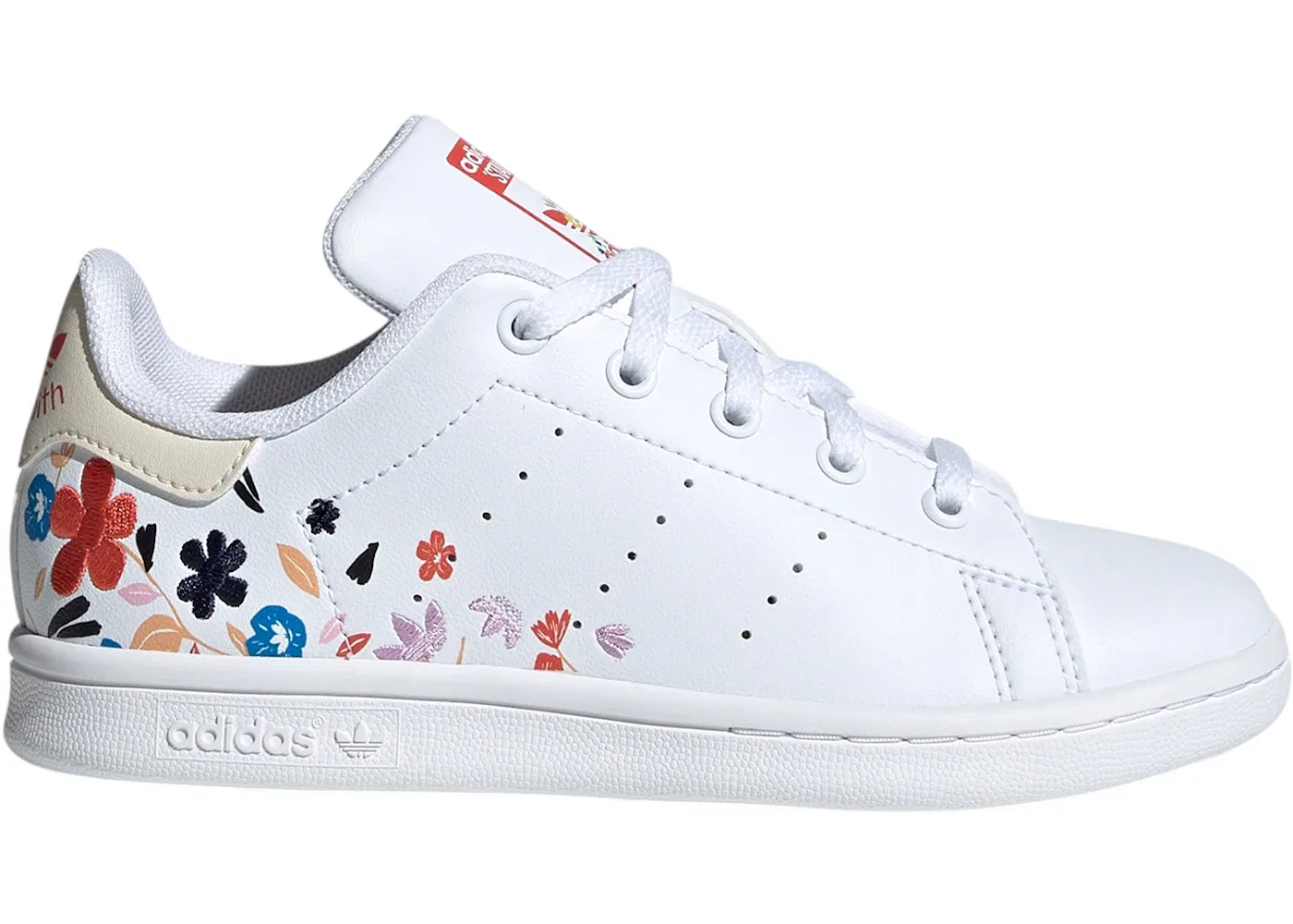 Детские кроссовки с замшевыми вставками Adidas Stan Smith, Cloud White Wonder White Bright Red