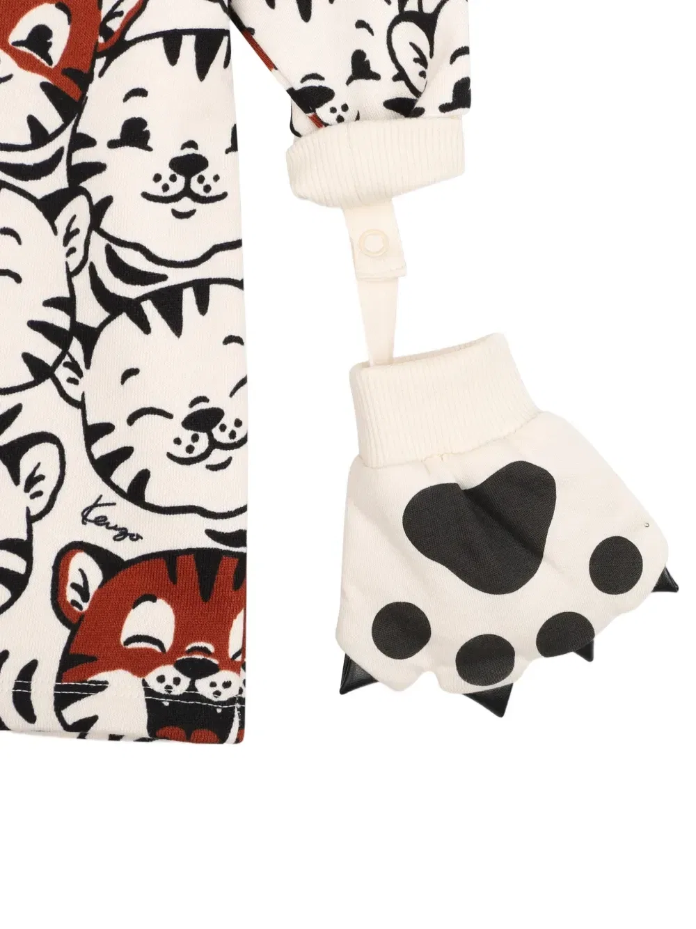 Платье с анималистичным принтом Kenzo Kids, бежевый — фото 3