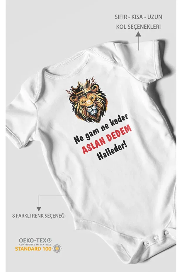 Детское боди с принтом Neither Good Nor Bad Aslan Dedem Halleder Morivokids, Белый