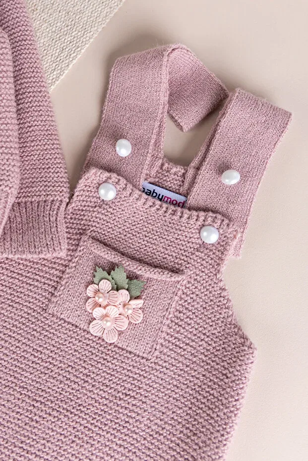 Детский комбинезон для девочек вязаный Babymod, Dried Rose — фото 3