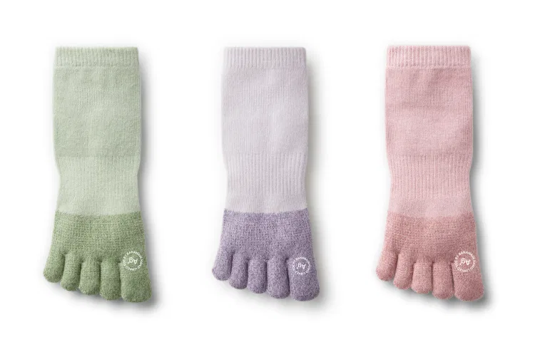 Детские носки-следки с пятью пальцами 3 пары BANANA IN, Frost Green Misty Purple Dusty Pink