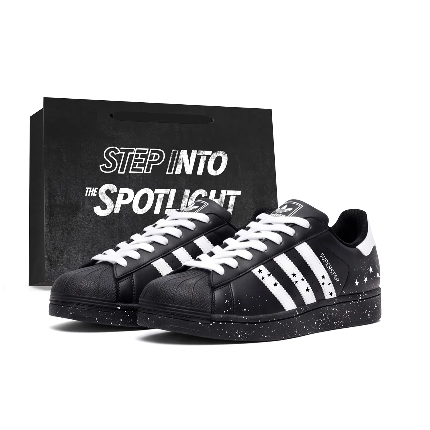 Детские кроссовки для скейтбординга с принтом звезды Superstar 2 Adidas Originals, Black