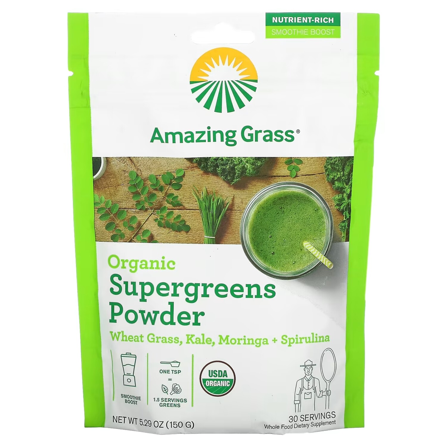 

Amazing Grass органический порошок из суперзелени, 150 г