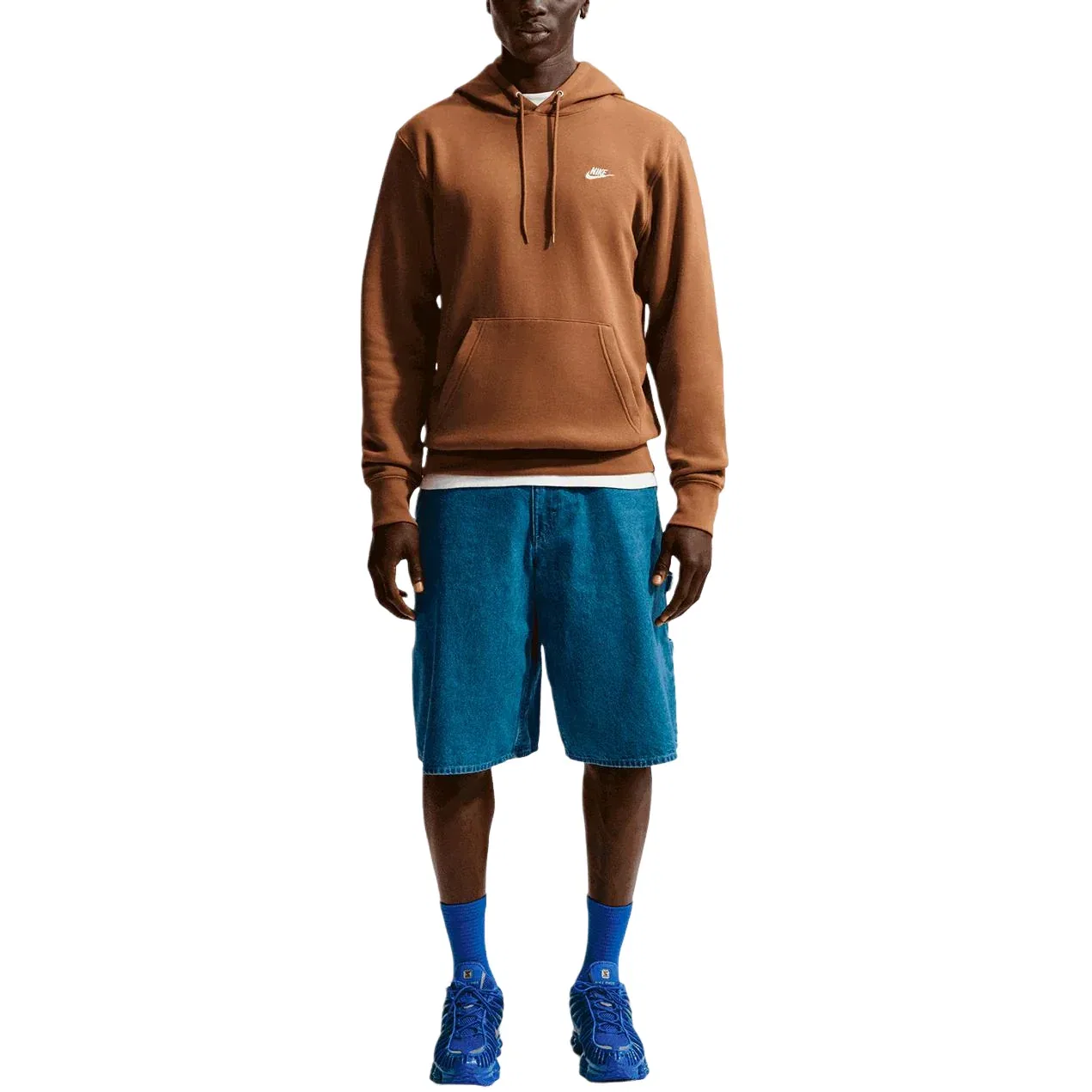 Мужское худи Club Fleece Hoodie 'Ale Brown White' Nike, Ale Brown/White — фото 2