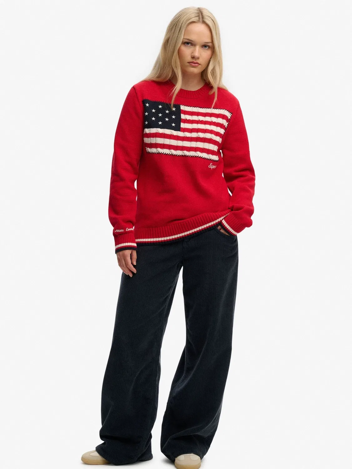 Джемпер женский свободного кроя, Americana Flag Superdry, красный — фото 4