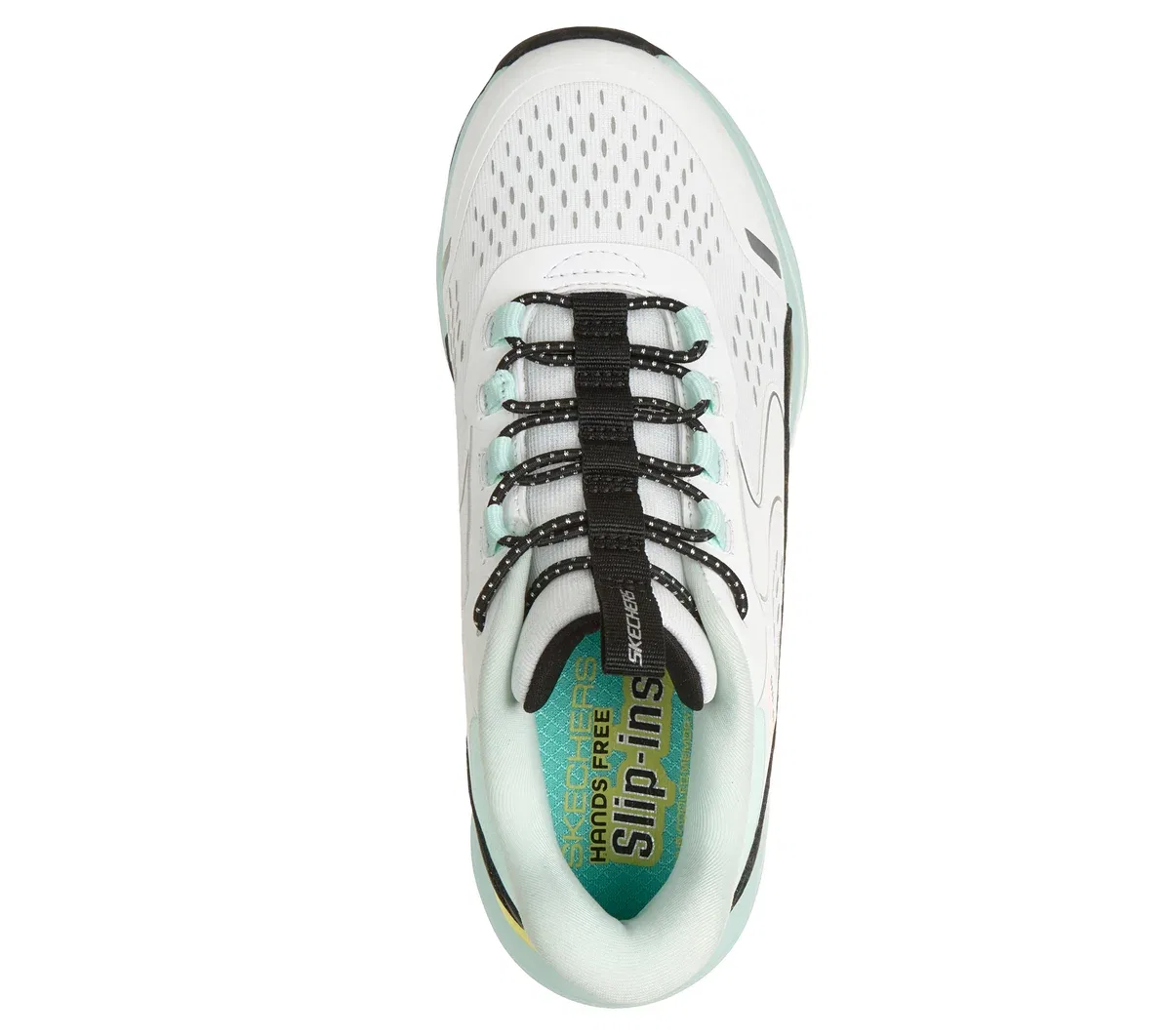 Детские слипоны Glide-Step - Vista Lane Skechers, белый/бирюзовый — фото 2