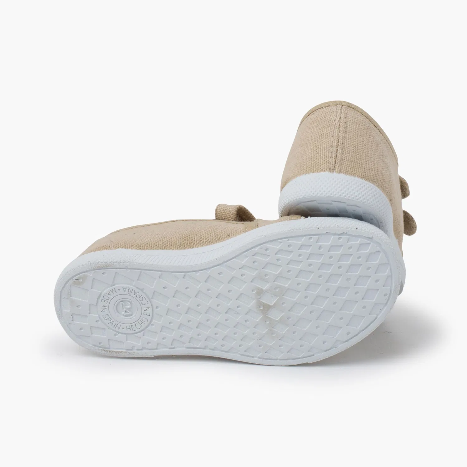 Детские кеды из эко-канваса с принтом Pisamonas Morbide Sneakers Eco Canvas Chiusura A Strappo, Beige — фото 3