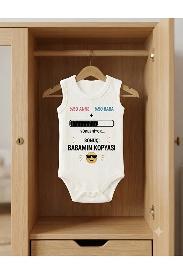 Детское боди-слип для новорожденных без рукавов Father'S day gift baby sleeveless bodysuit - dad's copy printed, 100% cotton humorous baby bodysuit Hazden, White