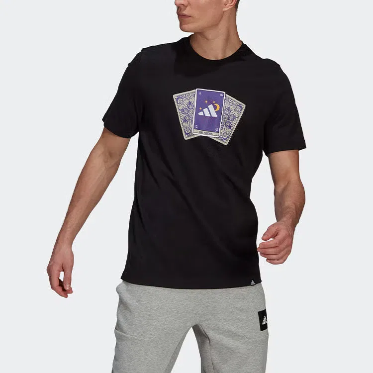 Футболка спортивная с принтом Tarot Bos Adidas, черный — фото 2