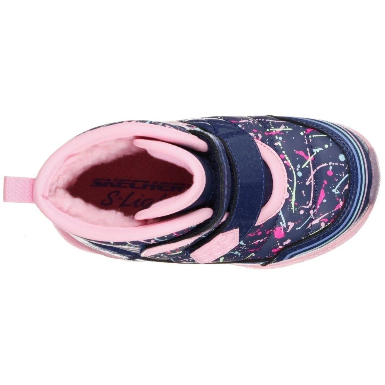 Детские ботинки для девочек с подсветкой Illumi-Brights Power Paint Skechers, Darkblau Rosa — фото 3