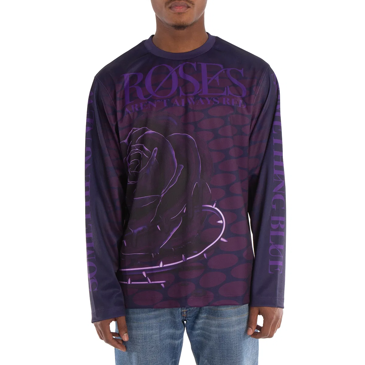 Джемпер с длинным рукавом с принтом роз Rose-Print Long-Sleeve Jumper Burberry, Ribbon Ip Pat