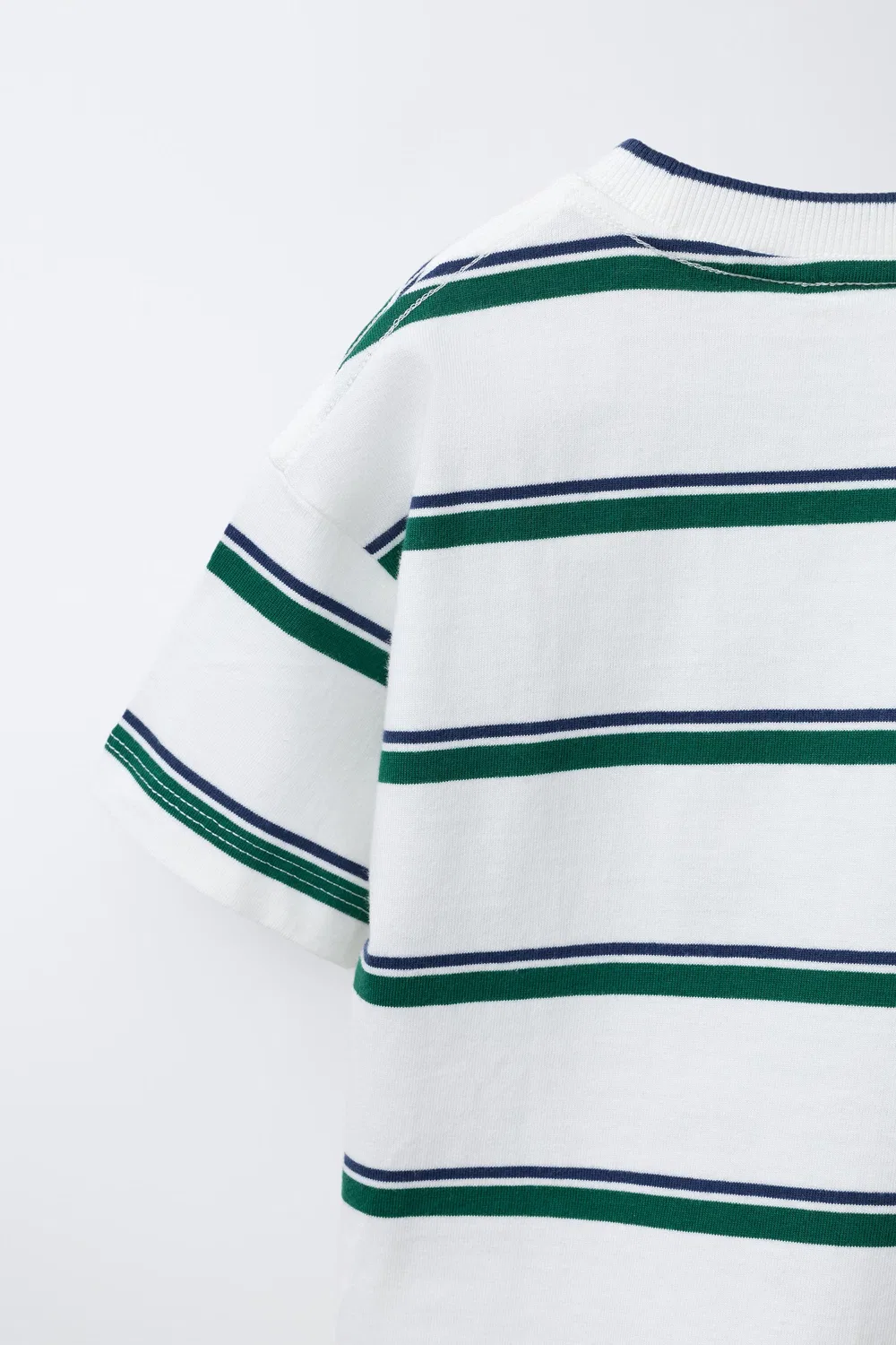 Полосатая футболка ZARA, Green — фото 4
