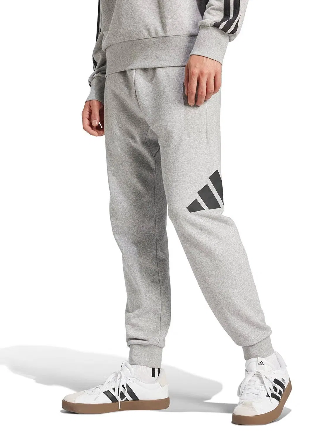 Штаны с логотипом Essentials French Terry Adidas, серый меланж