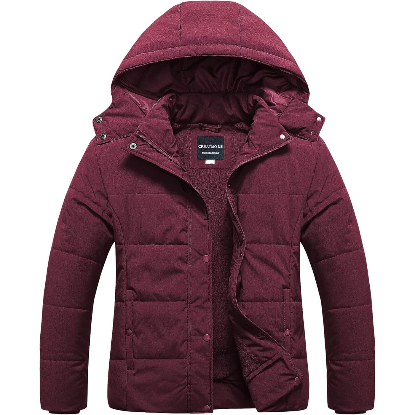 

Пуховик Creatmo US Women's, бордовый, Красный, Пуховик Creatmo US Women's, бордовый